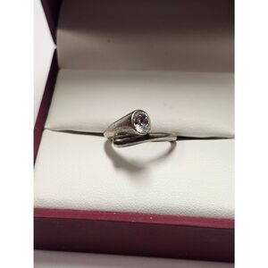 Sterling Silver Clear Crystal Wrap Ring Premier Designs Size 4.5